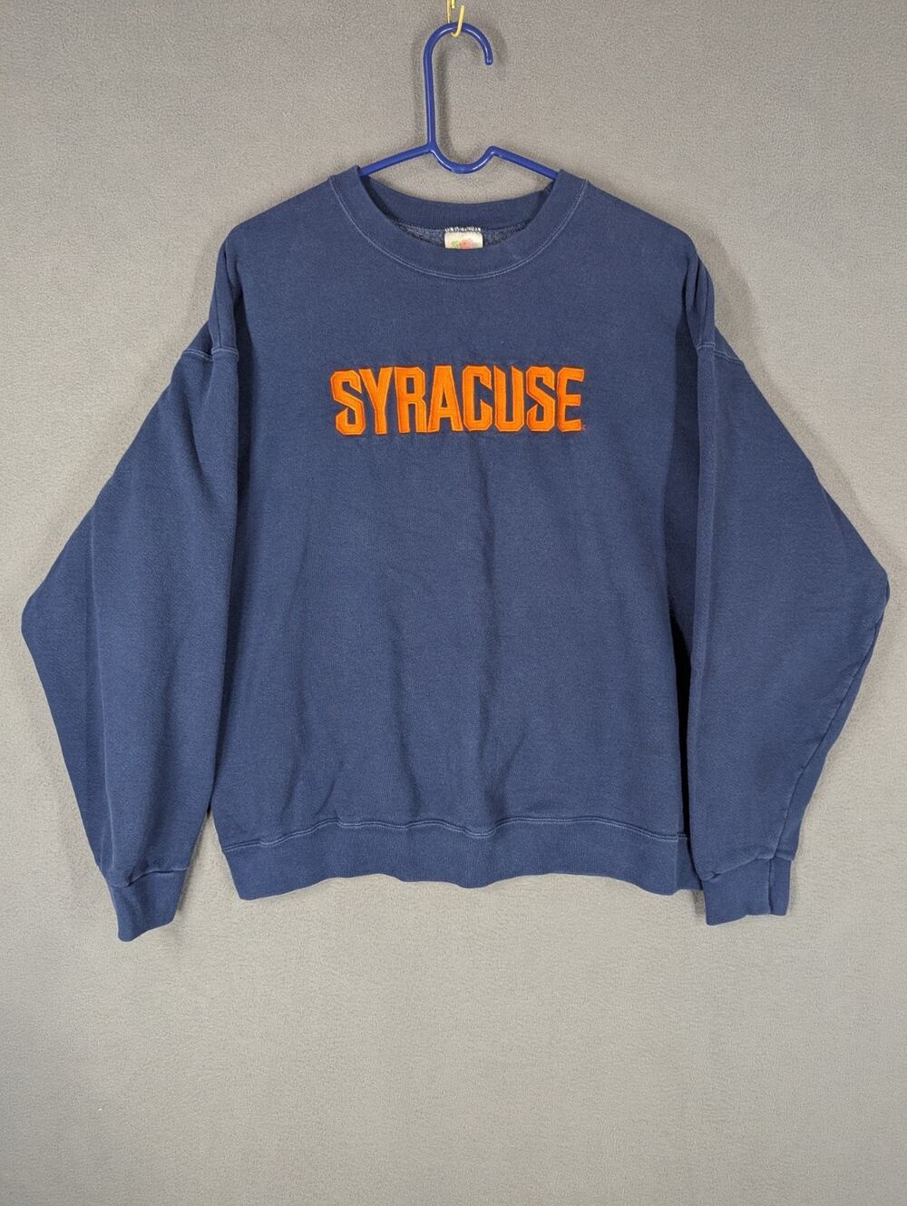 Vintage Y2K Syracuse University Sweatshirt Crewneck Blue Mens XL Embroidered
